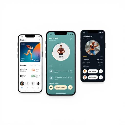 Wireframes en interactieve prototypes voor een mobiele fitness applicatie.